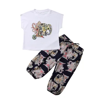 2 szt., Ubrania Dla Dziewczynek, t-Shirt z Krótkim Rękawem i Nadrukiem Zwierząt + Spodnie, Odzież, Odzież Dziecięca