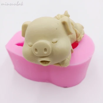 minsunbak 3D Świnia Mydło dla Niemowląt Handmade Formy Dekoracji Tortu Na Urodziny DIY nutellę Formy Kuchenne Akcesoria