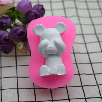 Słodki Miś Formy Silikonowe Akcesoria Do Pieczenia 3D DIY Cukier Rzemiosło Czekoladowy Nóż Formy Kremówki Ciasto Walentynki Wystrój Narzędzie